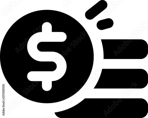 coin glyph icon. Strong and solid vector icon for websites, mobile interfaces, presentations, and visual branding. High quality and easy to edit.