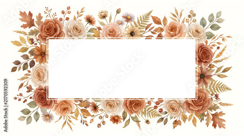 A beautiful autumnal thanksgiving frame perfect for invitations cards or festive digital designs and celebrations
