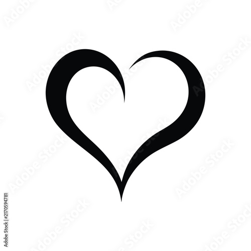 Heart Outline Black Swirl Clipart Vector Design For Valentine Crafting