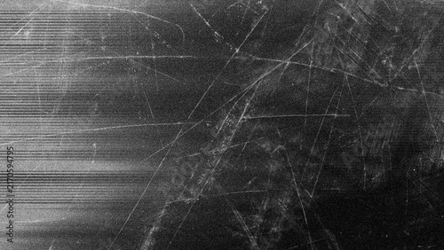 Cuadro en lienzo Vintage scratched surface with horizontal lines and noise, distressed background for design