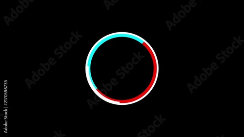 Clean Line Geometric three colour Circle Motion Graphic Element for Video Editing Background, 4k