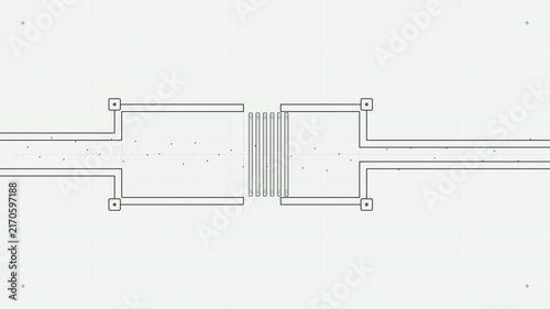 Animated Modular Carbon Filter Cross-Section and Gas Filtration Process