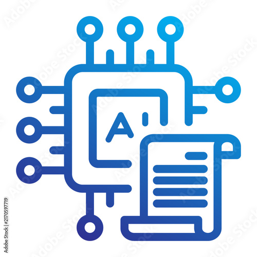 Фотография AI legal scroll for policy rules icon line gradient style