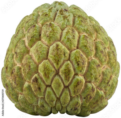 Fotografía Fresh green sugar apple custard fruit on black.