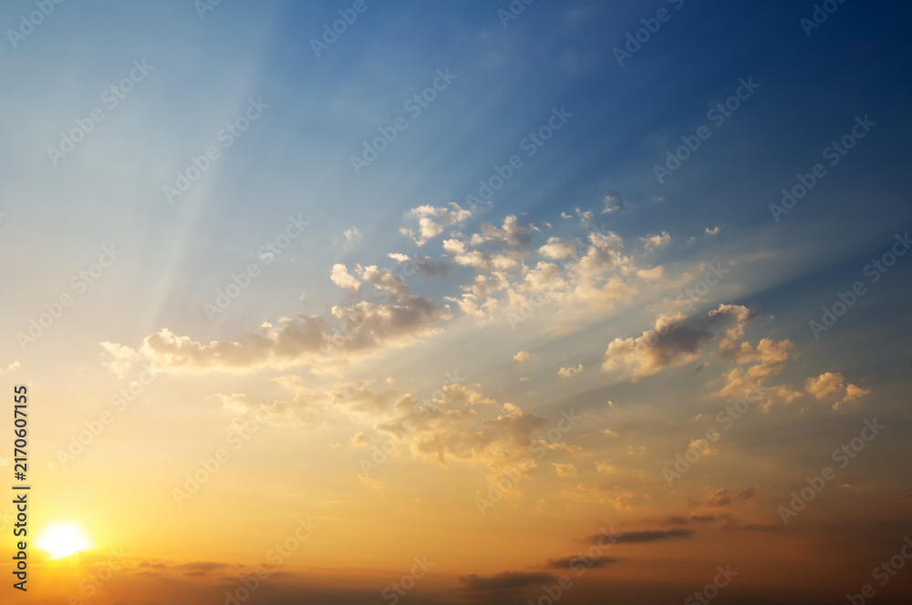 Fototapeta premium sunset sky at summer time