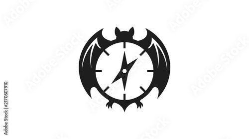 Bat wing compass icon for navigation and direction.
