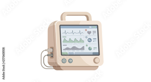 Bedside patient monitor for real-time vital signs tracking.