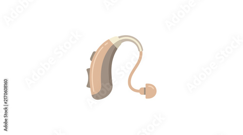 Beige behind the ear hearing aid device