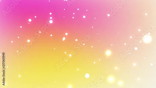 Pale pink and yellow glowing particles rising diagonally, dreamy abstract background, seamless loop.