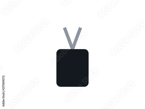 Minimalist icon of an old television set with two antennas on white space