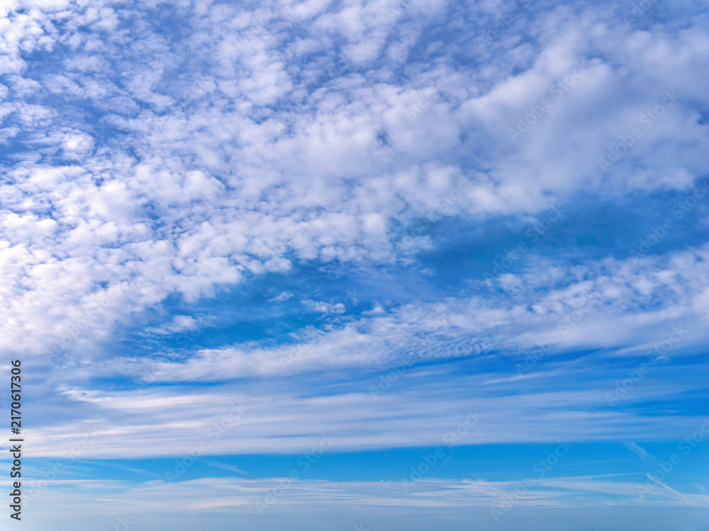 Naklejka premium Blue Sky With Clouds on a Summer Morning