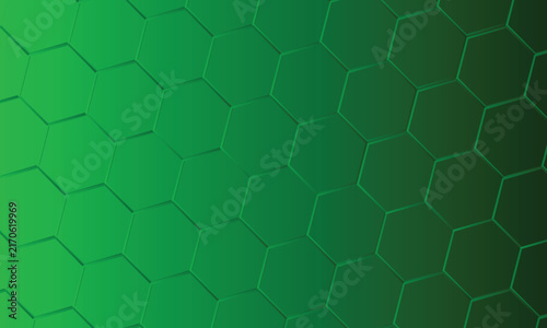 Abstract dark green hexagon background design. Vector illustration.