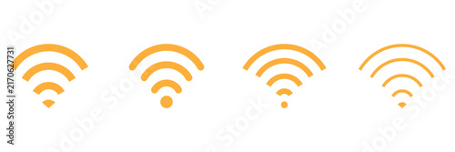 Wireless wifi icon set. wifi signal icon symbols for internet connection and network communication technology concepts.