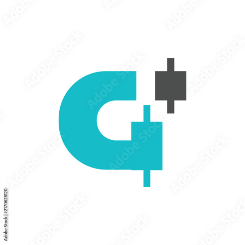 Letter G trading or candle logo icon vector