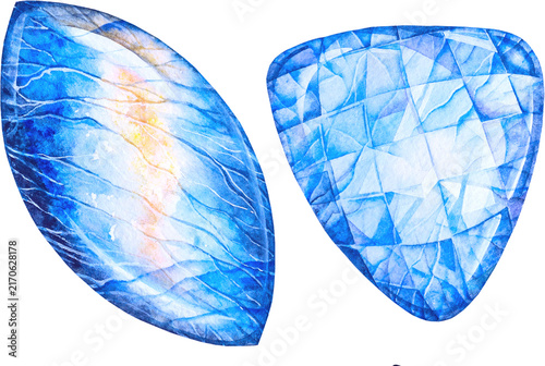 blue moonstone isolated on white