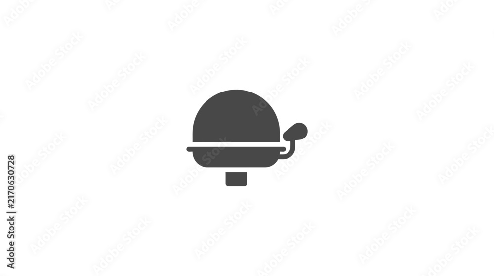 Fototapeta premium Minimalist bicycle bell icon isolated on white background