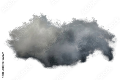 Foto Large, dense, dark gray smoke cloud with varying opacity and texture, isolated o