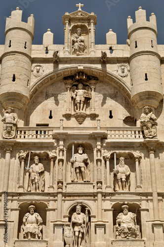 Arco de Santa María gateway Burgos medieval architecture. Spain - Burgos