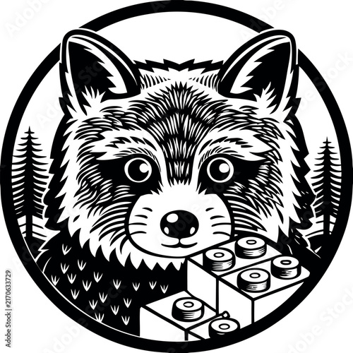A photorealistic depiction of a fox made entirely 