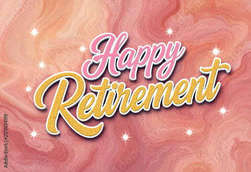 Beautiful glittery happy retirement greeting card design with elegant swirling background and stars