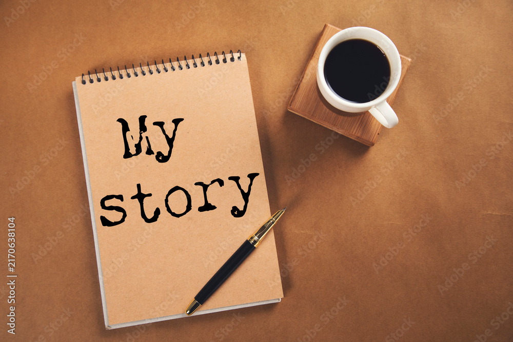 Naklejka premium My story text on paper