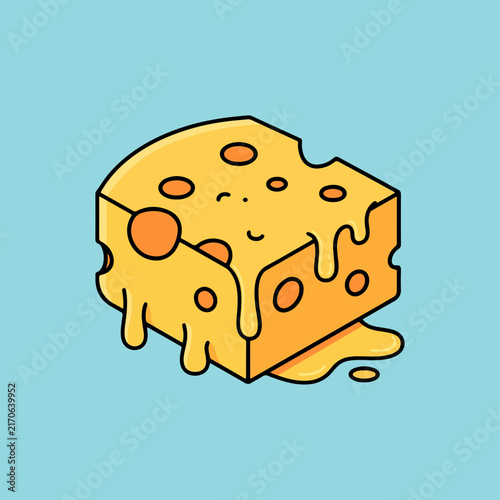 Tasty Melted Cheese Block Graphic for Menu Design