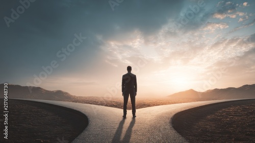 Man at a crossroads