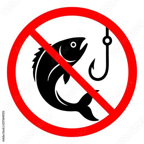 No fishing sign in this area