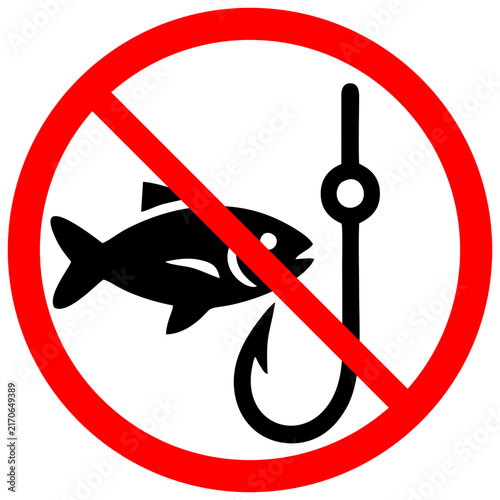 No fishing sign in this area