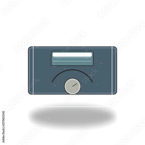Vintage analog radio illustration with minimalist design