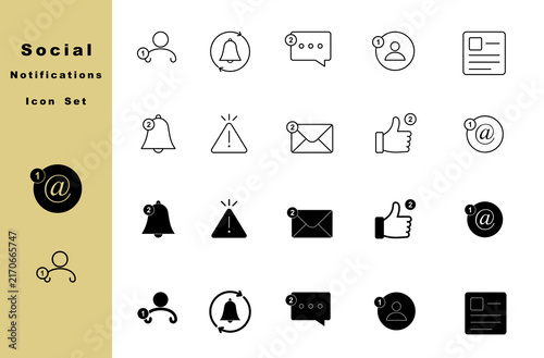 Konstfotografi Minimalist Social Media Notification Icon Collection
