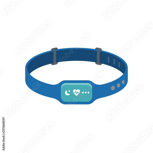 Digital health tracker wristband with heart rate monitor and sleep tracking.