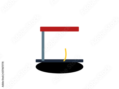 Minimalist graphic illustration of a simple playground swing set design