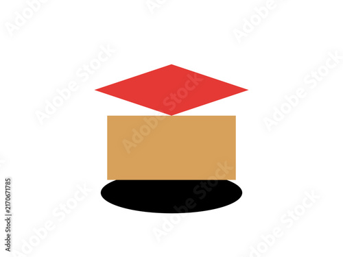 Minimalist graphic illustration of a graduation cap on a white background