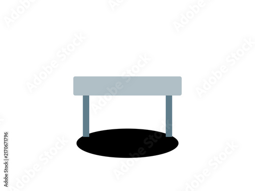 Minimalist graphic illustration of a simple grey table on white ground