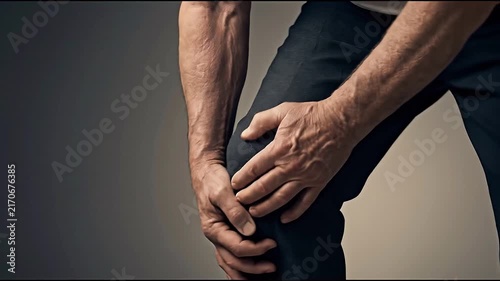 Knee Pain Osteoarthritis in Man’s Leg Joint Chronic Discomfort, Inflammation, Reduced Mobility, and Health Concerns During Daily Movement and Aging
