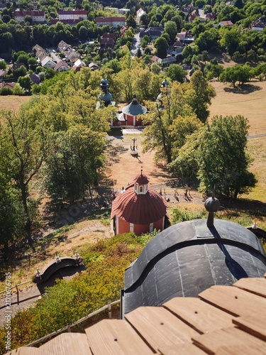 Banská Štiavnica, Selmecbánya, Schemnitz, Slovakia: Baroque Calvary complex of Banska Stiavnica, UNESCO listed pilgrimage world heritage site in Slovakia