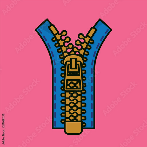 Halfway opened zipper vector illustration for National Zipper Day on April 29