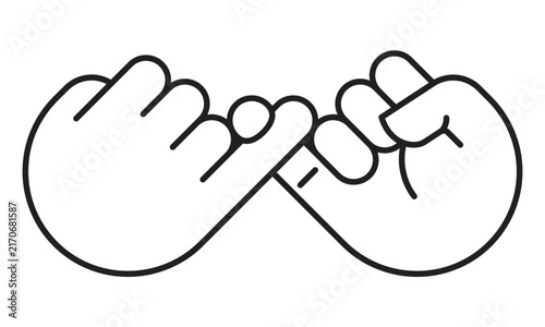 Pinky swear gesture vector icon for Honesty Day on April 30