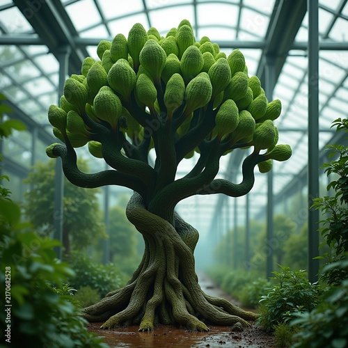 Swollen Water-Storing Trunks of Bottle Trees Standing Upright with Unique Eye-Catching Shapes that Complement Urban Design