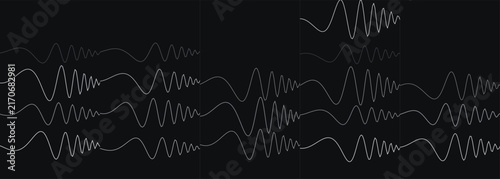 Принти на полотні Abstract display of multiple overlapping oscillating sine wave patterns