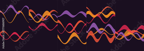 Foto Vibrant abstract wave patterns forming a dynamic digital sound frequency