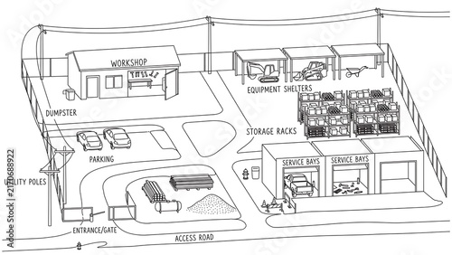 Architectural site plan drawing on white background.