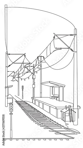 Architectural sketch of stadium seating white background.