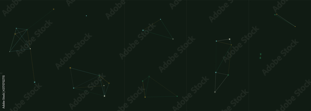 Fototapeta premium Minimalist geometric constellation of glowing dots and thin connecting lines