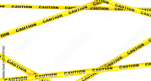 Yellow caution tape 3d transparent background