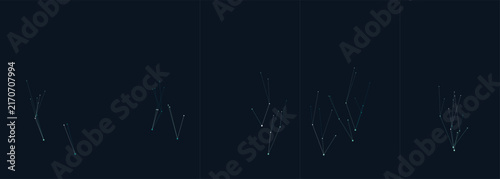 Abstract data visualization showing branching connection points on dark