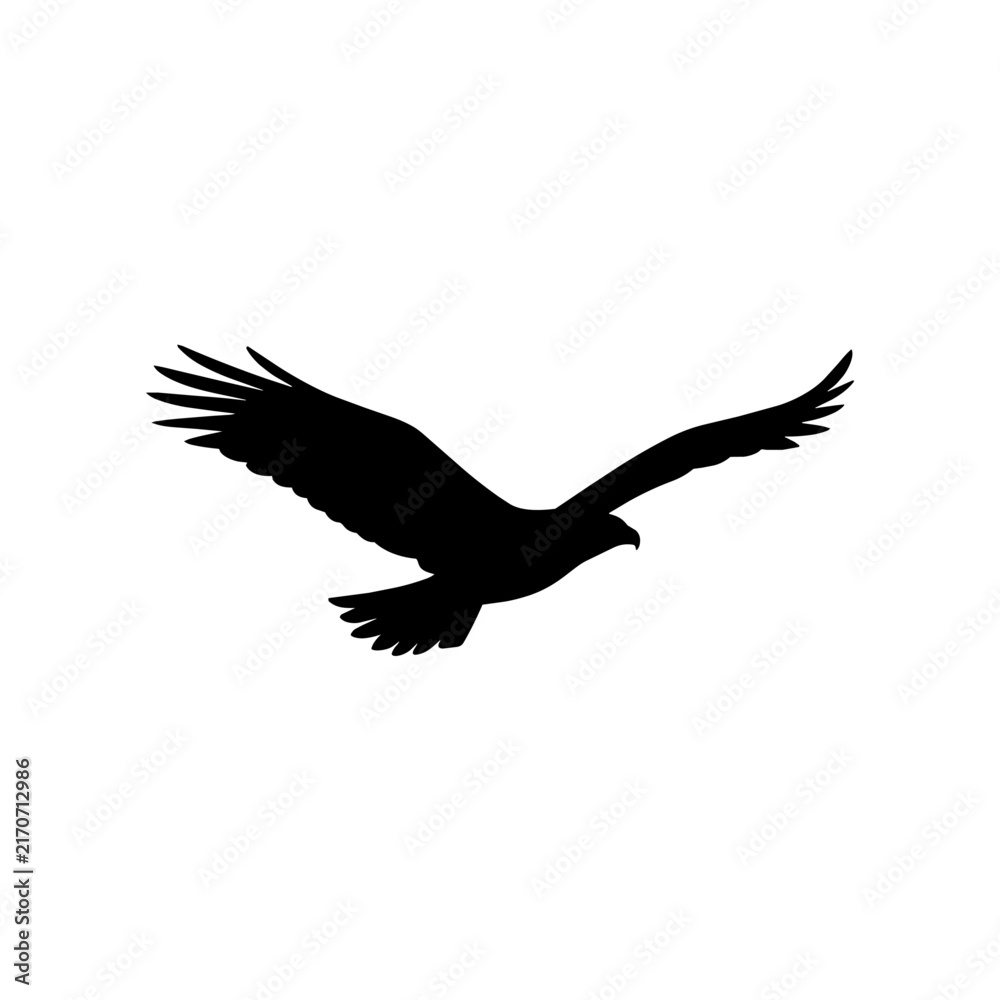 Naklejka premium Eagle bird flying silhouette vector icon