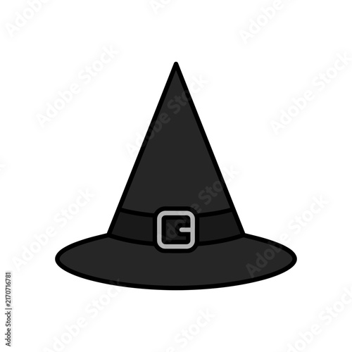 Black Witch Hat Illustration for Halloween