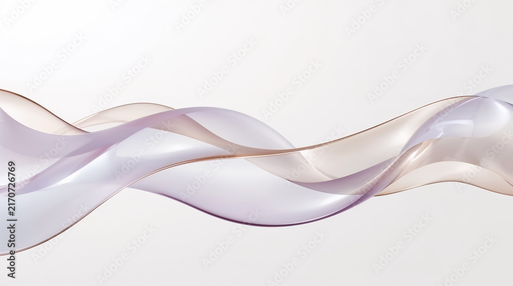 Naklejka premium Abstract fluid gradient background featuring large translucent glass-like ribbons and layered forms for a modern futuristic visual.